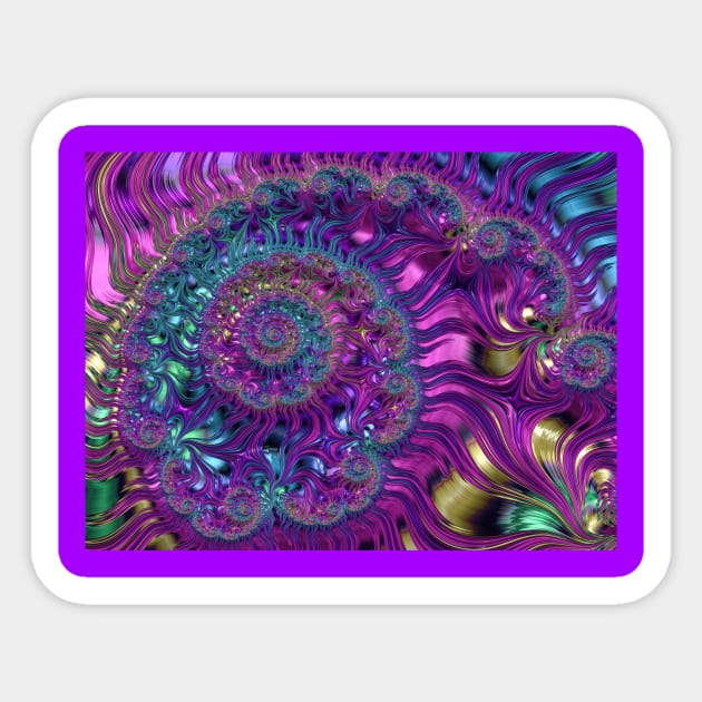 Fractal Spiral Pink Blue Sticker by colors